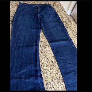 Dark blue wide leg jeans